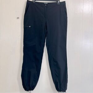 L.L. Bean Outdoor Hiking Track Nylon Black Joggers Pants Size 14.